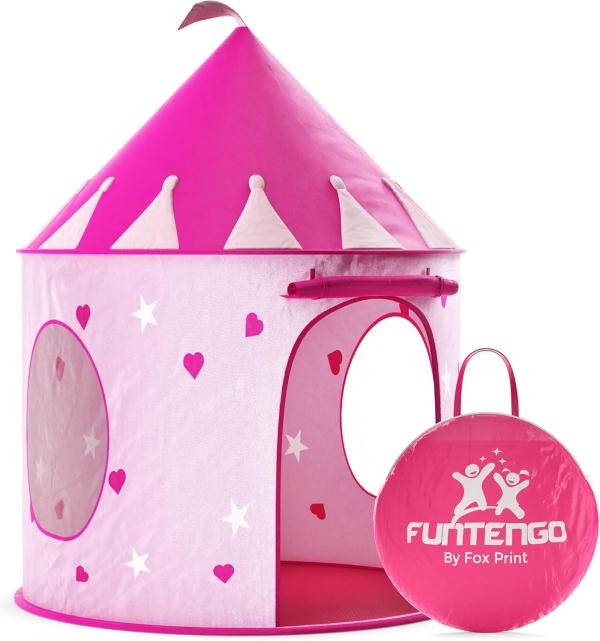 Princess Castle Play Tent with Glow in the Dark Stars Folds - Image 4