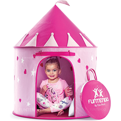 Princess Castle Play Tent with Glow in the Dark Stars Folds